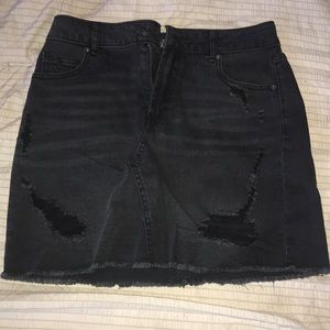 Dark Gray Jean Skirt